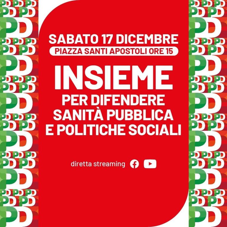 Mobilitazione per l’Italia: Sabato 17/12 in piazza le proposte del pd