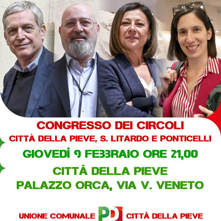 Giovedì 9/2 Congresso a Città della Pieve