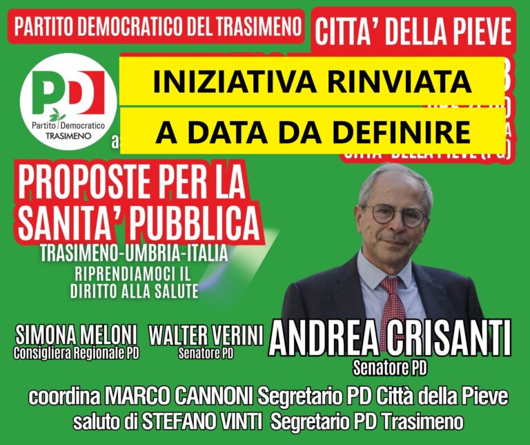 Riprendiamoci il diritto alla salute con il Prof. Andrea Crisanti – INIZIATIVA RINVIATA