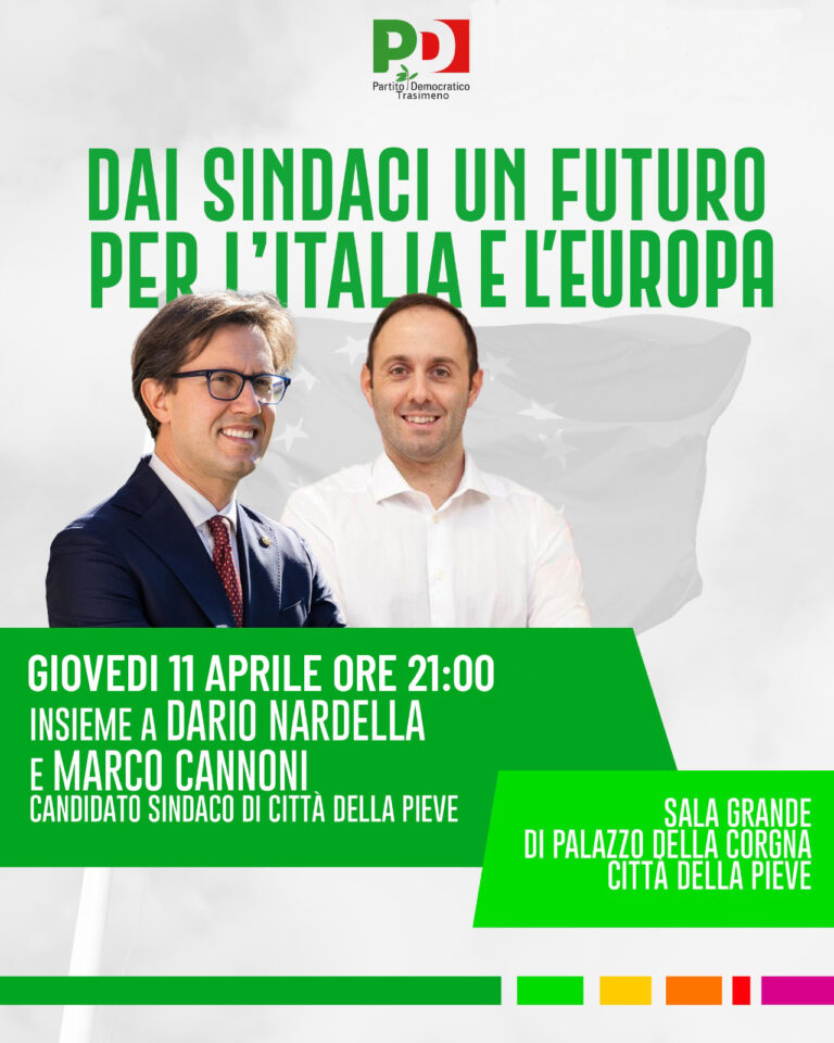 Giovedì 11/4 Dario Nardella con Marco Cannoni a Città della Pieve