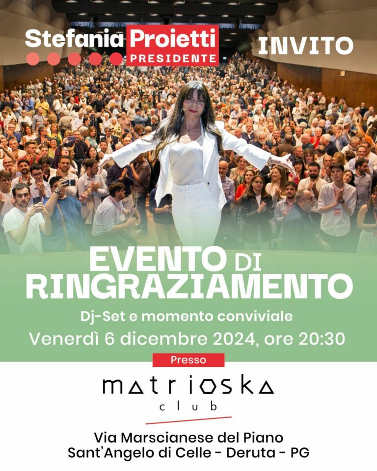 Evento di ringraziamento di Stefania Proietti